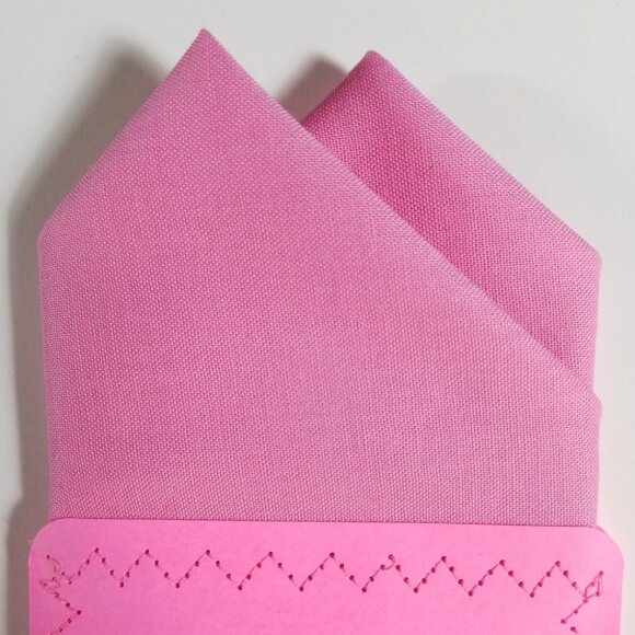 New - Bubblegum Pink Cotton Pre-Folded Pocket Square Handkerchief Insert - Picture 5 of 8